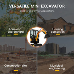 MS10H Gasoline 1-Ton Mini Excavator, 13.5 HP, with Cab