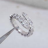SERPENTI RING SILVER DIAMOND PAVED 4MM