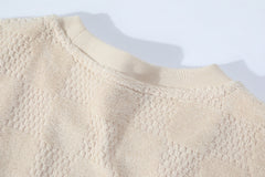 Cotton drawstring terry casual short sleeves