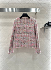 This slubby round-neck dress jacket