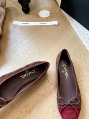 Suede ballet shoes