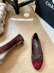 Suede ballet shoes