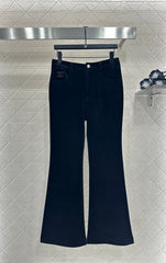 Flared Velvet Retro Trousers