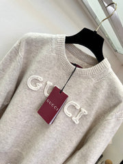 3D Embroidered Letter Knit Sweater