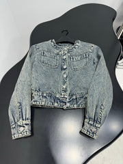 Denim Floral Quilted Jacket