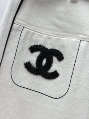 Embroidered logo wide-leg pants