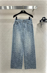 Jacquard Straight Leg Jeans