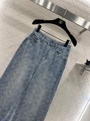 Jacquard Straight Leg Jeans