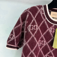 Burgundy Knit Short-Sleeve Cardigan