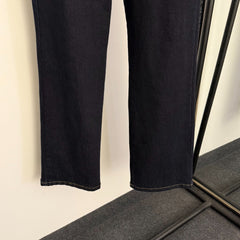High-waisted straight-leg jeans