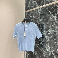 Cable Knit Short-Sleeve Top