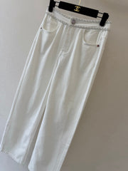 Straight-Leg Trousers with Chain Belt