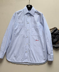 Light Blue Striped Long Shirt