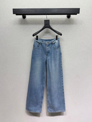 Wide-leg straight-leg jeans