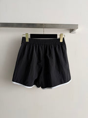 Black and white color-blocked short