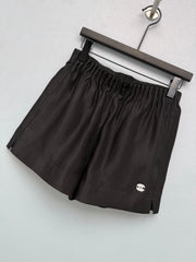 Satin Elastic Waist Embroidered Shorts