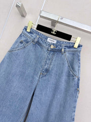 Straight-leg utility jeans