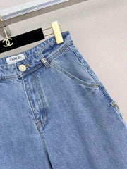 Straight-leg utility jeans
