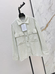 chanel/Knitted Tweed Shirt-Style Jacket