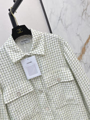 chanel/Knitted Tweed Shirt-Style Jacket