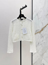 Chanel/White Sequined Cropped Jacket