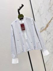 Gucci/Loose-fit striped shirt with a classic collar