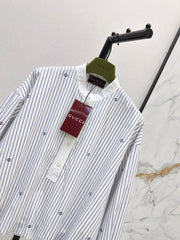 Gucci/Loose-fit striped shirt with a classic collar