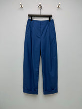 Chanel/High-Waisted Cropped Trousers with Cuffed Hems
