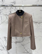 Chanel/Beige Half-Zip Knit Top