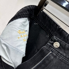 Chanel/Embroidered Straight-Leg Denim Trousers