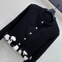 Chanel/Frayed-Edge Tweed Jacket
