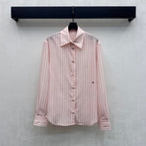 Chanel/Striped Shirt with Self-Tie Waist