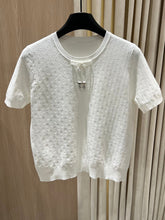 Short-Sleeve Knit Top with Tie Detail
