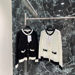 Color-block knit cardigan