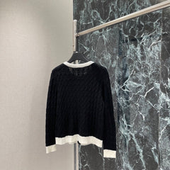 Color-block knit cardigan