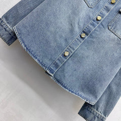 Denim Shirt with Quilted Elbow Patches