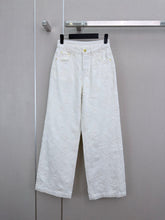 Jacquard wide-leg denim trousers