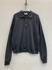 The Row/26 Button-Up Long Sleeve Sweatshirt