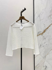Brunello Cucinelli/ 26 Early Autumn New Hollow-Out Long Sleeve Knit