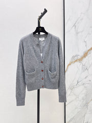 V-Neck Long-Sleeve Knit Cardigan