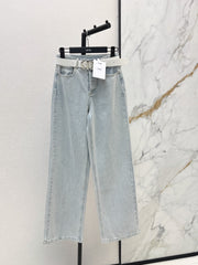 Vintage-Washed Denim Trousers