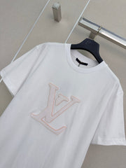 Letter-print crew-neck short-sleeve T-shirt