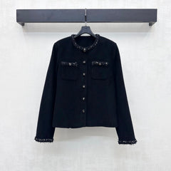 Raw-edge corduroy jacket