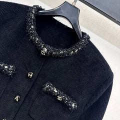 Raw-edge corduroy jacket