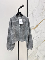 Iridescent Sequin-Embellished Cashmere Cardigan