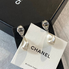 Silver Baroque Pearl Earrings