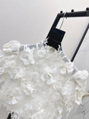 zimmermann/26ss 3D Floral Sleeveless Cropped Top