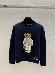 Ralph Lauren / 26 New Bear Embroidered Crew Neck Knit Sweater