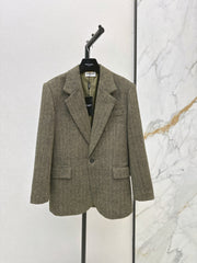 Yves Saint Laurent/26SS Autumn/Winter Latest Wool Oversized Suit Set