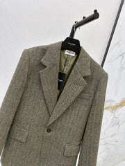 Yves Saint Laurent/26SS Autumn/Winter Latest Wool Oversized Suit Set